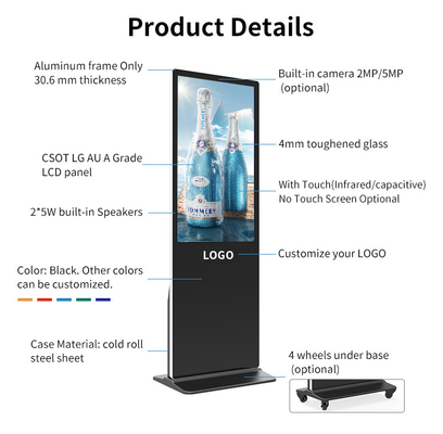 Contrassegno LCD di pubblicità dell'interno di Digital del cavalletto trasparente